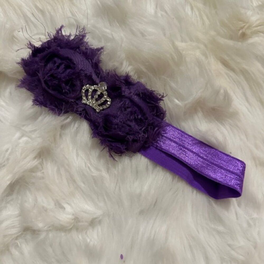 Purple Princess Shabby Headband  7438  Handmade NWT Boutique